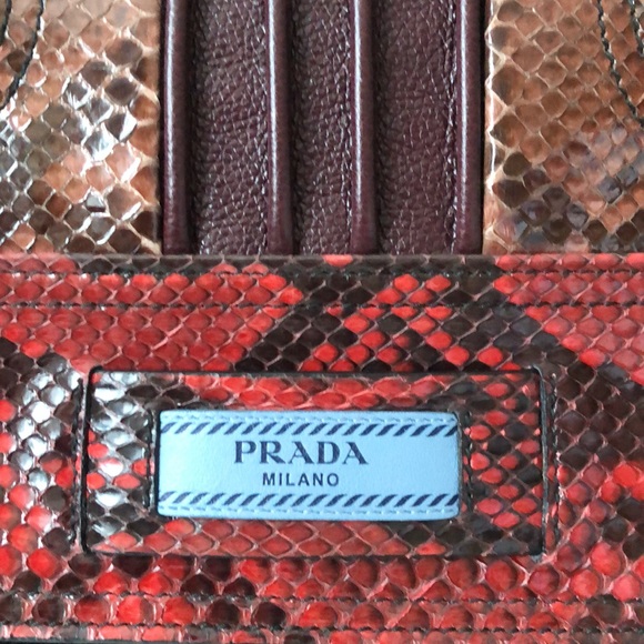 Rare PRADA Etiquette Patchwork Python Shoulder Bag - Picture 2 of 16
